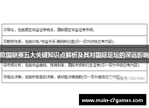 欧国联赛五大关键知识点解析及其对国际足坛的深远影响